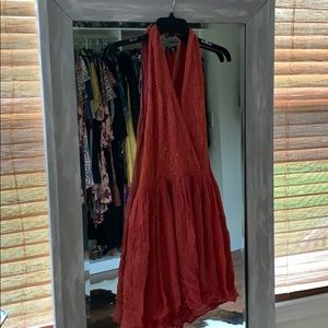 Sequin plunge neckline dress